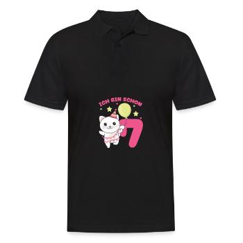 J’ai déjà 7 chats d’anniversaire - Polo Homme - noir - Devant - Kai (181cm)