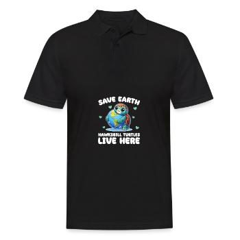 Les tortues imbriquées de Save the Earth sont vivantes - Polo Homme - noir - Devant - Kai (181cm)