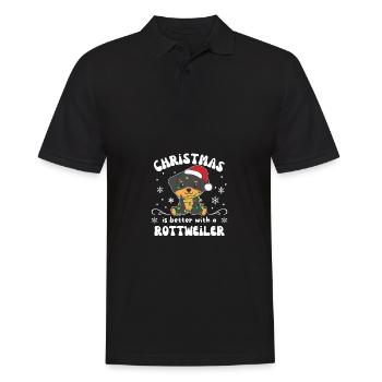 Christmas is better with a Rottweiler - Men's Polo Shirt - black - Front - Kai (181cm)