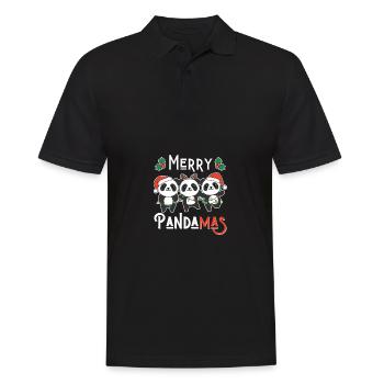Merry Pandamas Pun Panda Christmas - Men's Polo Shirt - black - Front - Kai (181cm)
