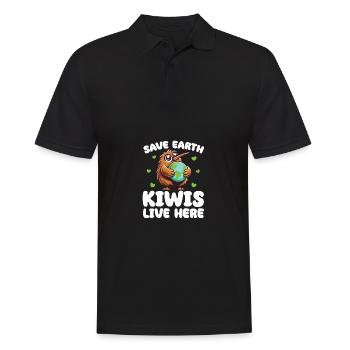 Rettet die Erde Kiwis Vögel leben hier Earth Day - Männer Poloshirt - Schwarz - Vorne - Kai (181cm)