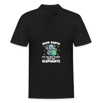 Ist der einzige Planet mit Elefanten Earth Day - Männer Poloshirt - Schwarz - Vorne - Kai (181cm)