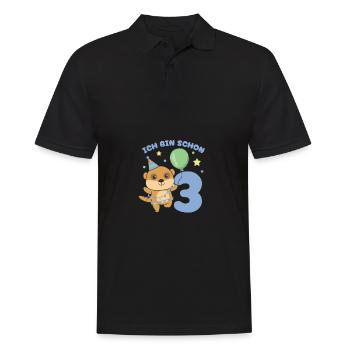 J’ai déjà 3 enfants d’anniversaire suricate - Polo Homme - noir - Devant - Kai (181cm)