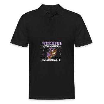 Australian Shepherd Halloween Hexe I'm adorable - Männer Poloshirt - Schwarz - Vorne - Kai (181cm)