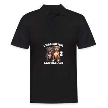 Staffordshire Bull Terrier ich war normal vor 2 - Männer Poloshirt - Schwarz - Vorne - Kai (181cm)