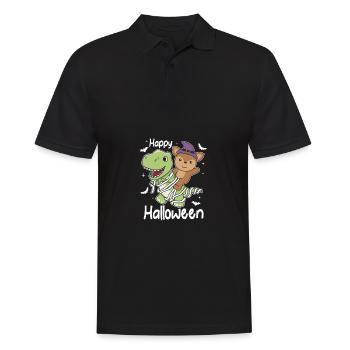 Deer Happy Halloween T-Rex Mummy Costume - Men's Polo Shirt - black - Front - Kai (181cm)