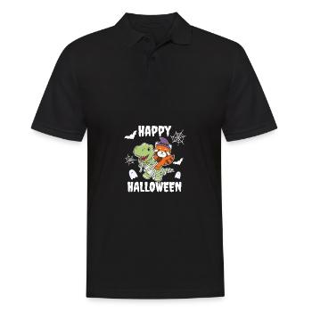 Red Panda Happy Halloween T-Rex Mummy Costume - Men's Polo Shirt - black - Front - Kai (181cm)