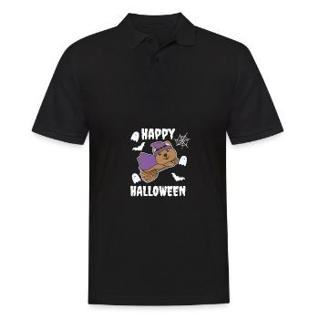 Quokka Happy Halloween Witch Enfants Costume de Sorcière - Polo Homme - noir - Devant - Kai (181cm)
