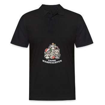 Joyeux Noël Raton laveur Réveillon de Noël Ratons laveurs - Polo Homme - noir - Devant - Kai (181cm)