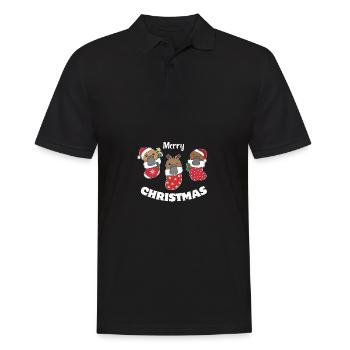 Süße Schnabeltiere in Weihnachtssocke zu - Männer Poloshirt - Schwarz - Vorne - Kai (181cm)