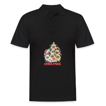 Pug Christmas Tree Merry Christmas - Men's Polo Shirt - black - Front - Kai (181cm)