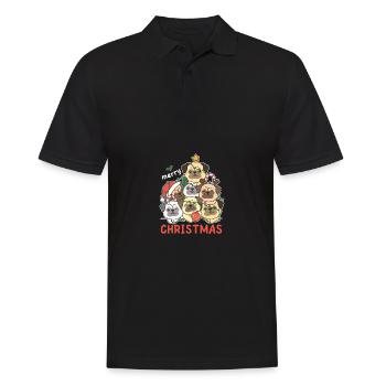 Pug Christmas Tree Merry Christmas - Men's Polo Shirt - black - Front - Kai (181cm)