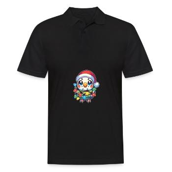 Christmas Fairy Lights Budgie - Men's Polo Shirt - black - Front - Kai (181cm)