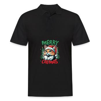 Joyeux Catmas Drôle de Chats Noël - Polo Homme - noir - Devant - Kai (181cm)