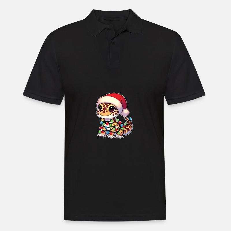 Fées de Noël Gecko léopard - Polo Homme - noir