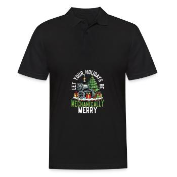 Mechanically Merry Steampunk Christmas - Men's Polo Shirt - black - Front - Kai (181cm)
