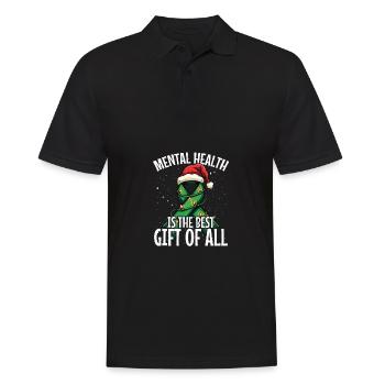 Psychische Gesundheit Ist Das Beste Geschenk Aller - Männer Poloshirt - Schwarz - Vorne - Kai (181cm)