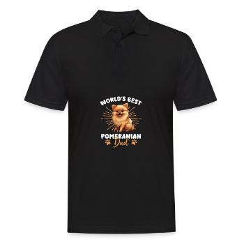 Zwergspitz Groovy Zwergspitz Dad - Männer Poloshirt - Schwarz - Vorne - Kai (181cm)