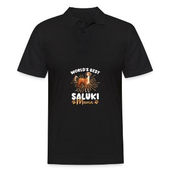 Lévrier persan Groovy Saluki mama - Polo Homme - noir - Devant - Kai (181cm)