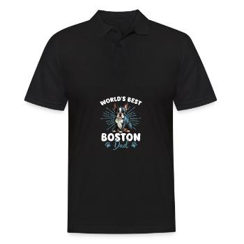 Boston Terrier Groovy Boston Dad - Männer Poloshirt - Schwarz - Vorne - Kai (181cm)