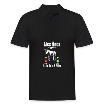 Meine Esel Rufen Mich Und Da Muss Ich Als Züchter - Männer Poloshirt - Schwarz - Vorne - Kai (181cm)