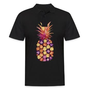 Ananas Fruit tropical hawaïen - Polo Homme - noir - Devant - Kai (181cm)