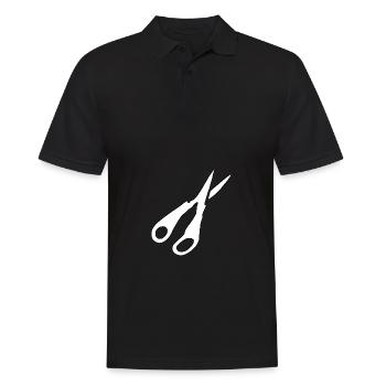 Schere Silhouette - Männer Poloshirt - Schwarz - Vorne - Kai (181cm)