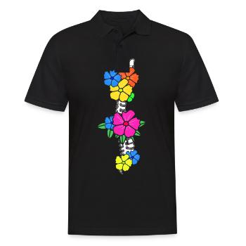 Physiothérapeute fleurs os - Polo Homme - noir - Devant - Kai (181cm)