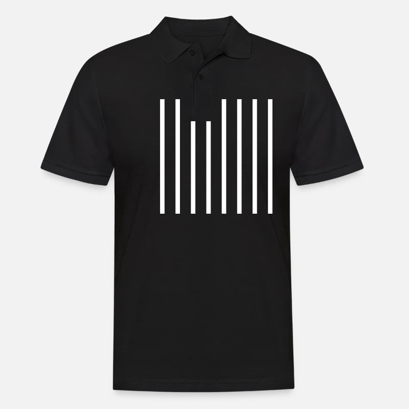 Linien Muster Vertikal - Männer Poloshirt - Schwarz