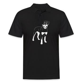 Rottweiler - Männer Poloshirt - Schwarz - Vorne - Kai (181cm)