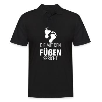 Fußpflege Pediküre Podologe Nagelstudio Geschenk - Männer Poloshirt - Schwarz - Vorne - Kai (181cm)