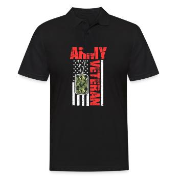 Military Soldier Veteran's Day - Thank You Army - Men's Polo Shirt - black - Front - Kai (181cm)