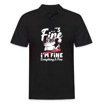 It's Fine I'm Fine Everything Is Fine for Wine - Männer Poloshirt - Schwarz - Vorne - Kai (181cm)