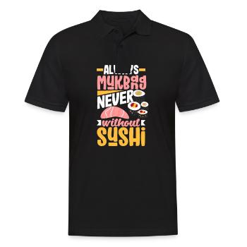 Mukbang et Sushi - Polo Homme - noir - Devant - Kai (181cm)