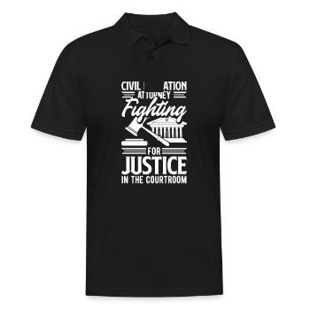 Avocat en litige civil qui se bat pour la justice - Polo Homme - noir - Devant - Kai (181cm)
