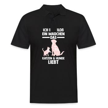 Hunde Katzenliebhaber Hundeliebhaber Katzen - Männer Poloshirt - Schwarz - Vorne - Kai (181cm)