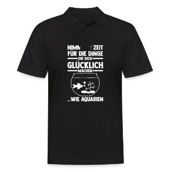 Aquarium Fische Aquaristik - Männer Poloshirt - Schwarz - Vorne - Kai (181cm)