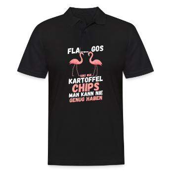 Flamingos sind wie Kartoffelchips - Männer Poloshirt - Schwarz - Vorne - Kai (181cm)