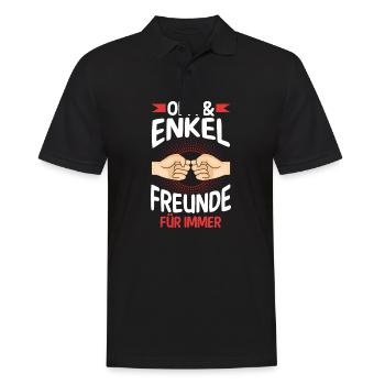 Großvater Opa und Enkel - Männer Poloshirt - Schwarz - Vorne - Kai (181cm)