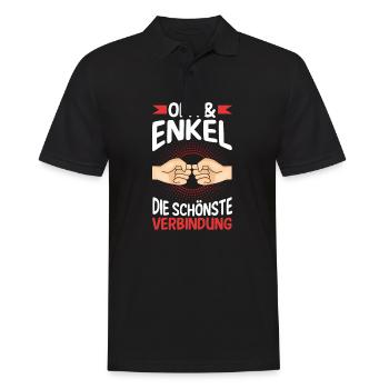 Großvater Opa und Enkel - Männer Poloshirt - Schwarz - Vorne - Kai (181cm)