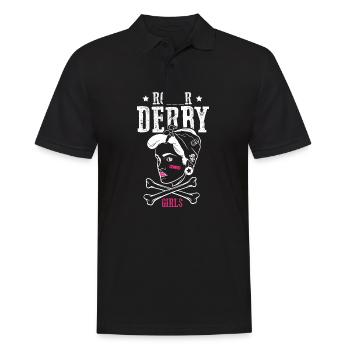 Roller Derby Skater Girl Rollerblading Inline - Männer Poloshirt - Schwarz - Vorne - Kai (181cm)
