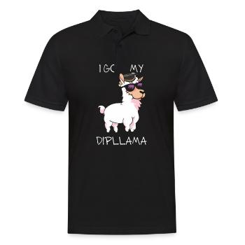 Funny School Graduation Diploma - LLama I Got My - Men's Polo Shirt - black - Front - Kai (181cm)
