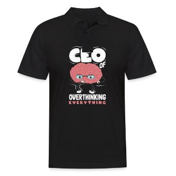PDG de Overthinking Everything Funny Brain - Polo Homme - noir - Devant - Kai (181cm)