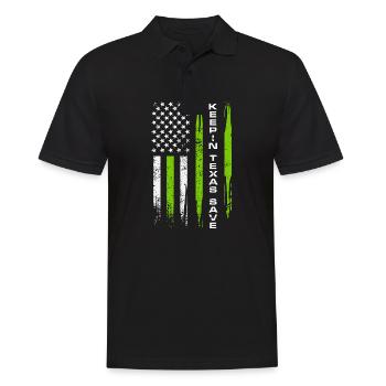 Keepin Texas Save American Flag Border Patrol - Männer Poloshirt - Schwarz - Vorne - Kai (181cm)
