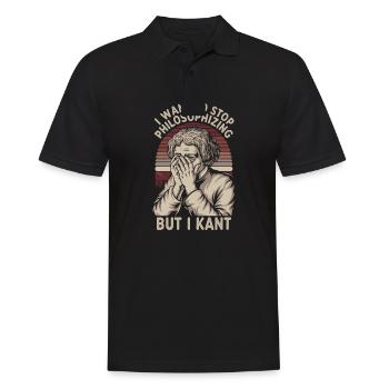 I Want to Stop Philosophizing But I Kant - Funny - Männer Poloshirt - Schwarz - Vorne - Kai (181cm)