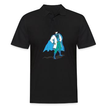 Doctor Doctor Doc Superhero - Men's Polo Shirt - black - Front - Kai (181cm)