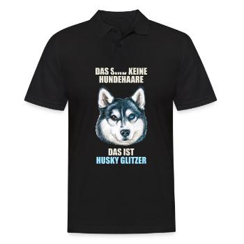 Husky Glitzer Hundehalter Hundehaare - Männer Poloshirt - Schwarz - Vorne - Kai (181cm)