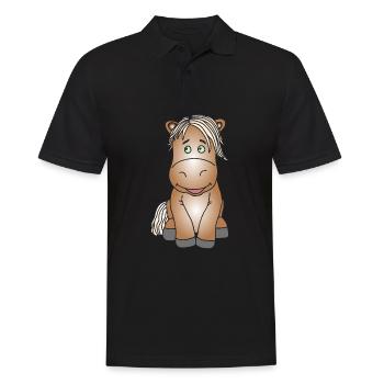 Super süßes Pony - Männer Poloshirt - Schwarz - Vorne - Kai (181cm)