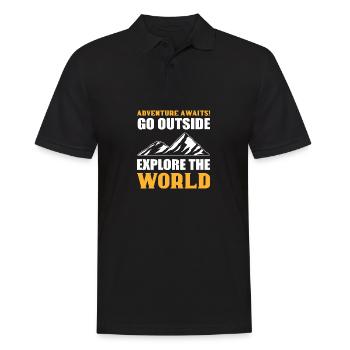 Explore the World Brave Person Gift - Men's Polo Shirt - black - Front - Kai (181cm)