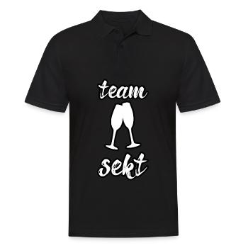 team sekt - Männer Poloshirt - Schwarz - Vorne - Kai (181cm)